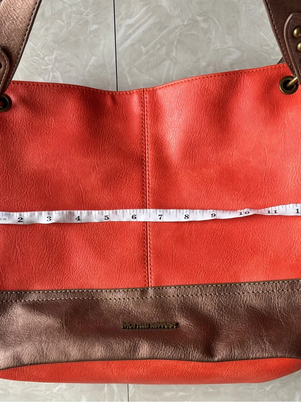 Montana West Coral and Bronze Two-Tone Shoulder Bag